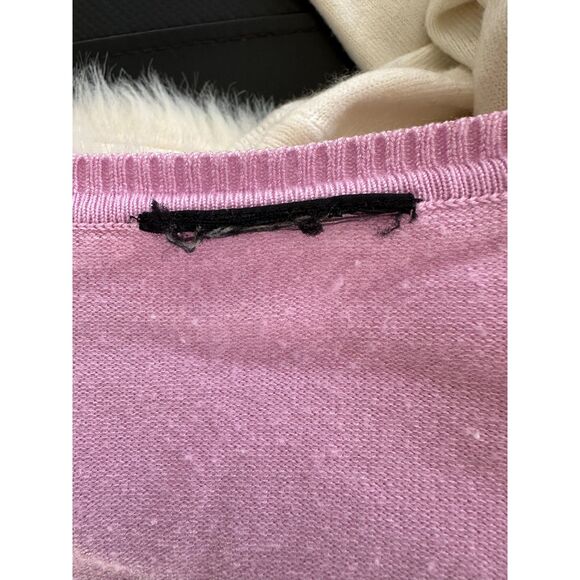 Grannycore Light Pink Lilac Cardigan Button Down Knit Sweater size Medium - Picture 4 of 6